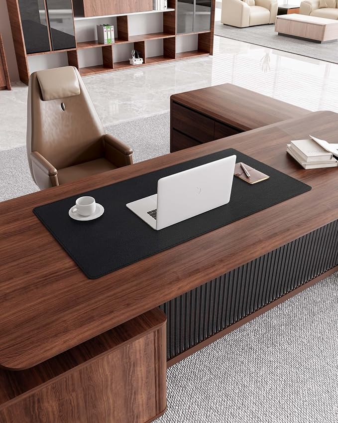 YSAGi Genuine Leather Desk Mat, 31.5"x15.8" Leather Desk Mat, Office Desk Pad - Image 2