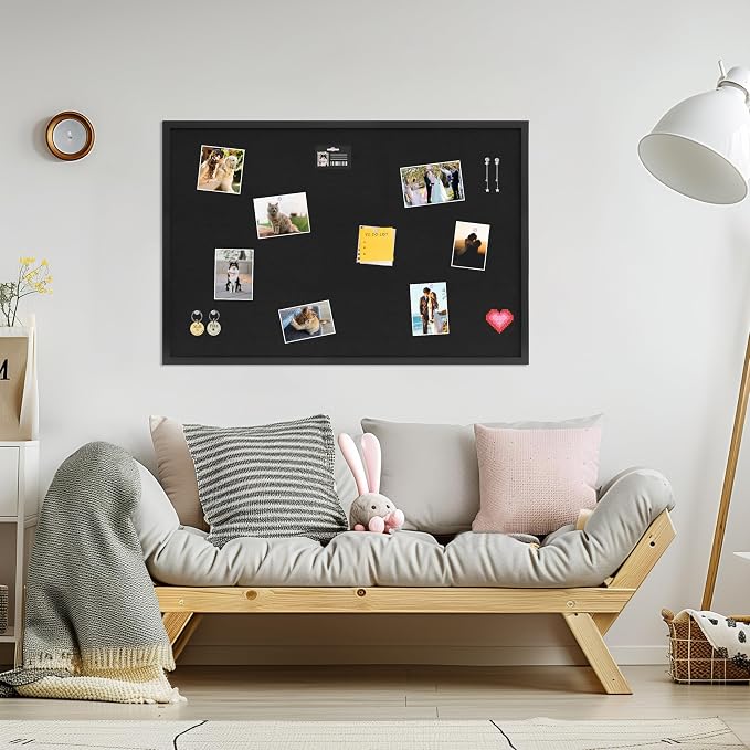 DAHAPYBOO Cork Board with Linen Black 2Pack, Bulletin Board 36"x24" | Corkboards - Image 4