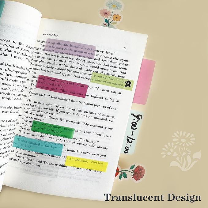 ELII 500 PCS Sticky Index Tabs 21 Sets, Colorful Book Tabs Sticky Tabs for Notebooks, Page Tabs for Binders, Page Markers Notebook Tabs-DeskLoop Office