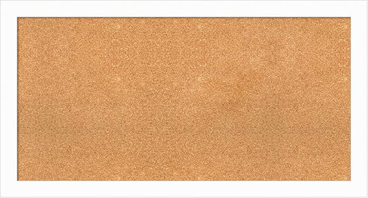 Amanti Art Natural Cork Board for Wall, 23x43 Vision Board with White Frame, Large Corkboard Office Decor for Home Organization, Casual Corkboard Pinboard to Display Items for Home Organization in-DeskLoop Office