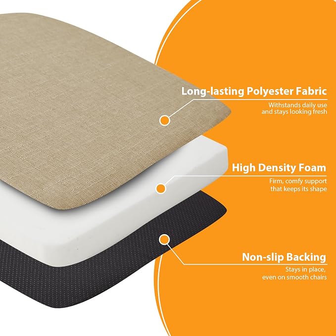 Ruqmuis Chair Cushions for Dining Chairs, D-Shaped Chair Pads - Image 5