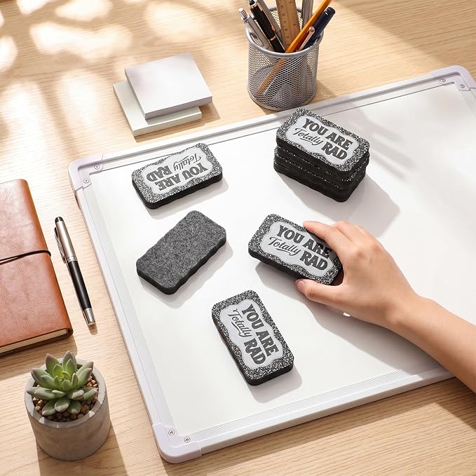 Lincia 8 Pcs Magnetic Dry Erase Erasers Composition Whiteboard Dry Erasers - Image 3