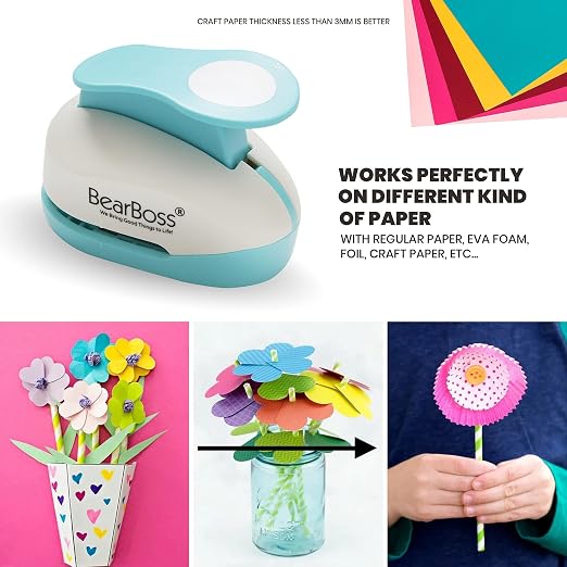 BearBoss 5 Circle Paper Punch, Handmade Scrapbook Paper Puncher, Different Size - Image 5