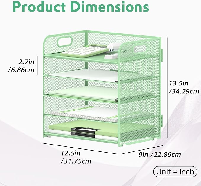 Supeasy 5 Trays Paper Organizer Letter Tray - Image 2