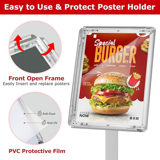 VAIIGO 3 Pack Heavy Duty Standing Sign Holder 8.5x11 Inch - Image 5