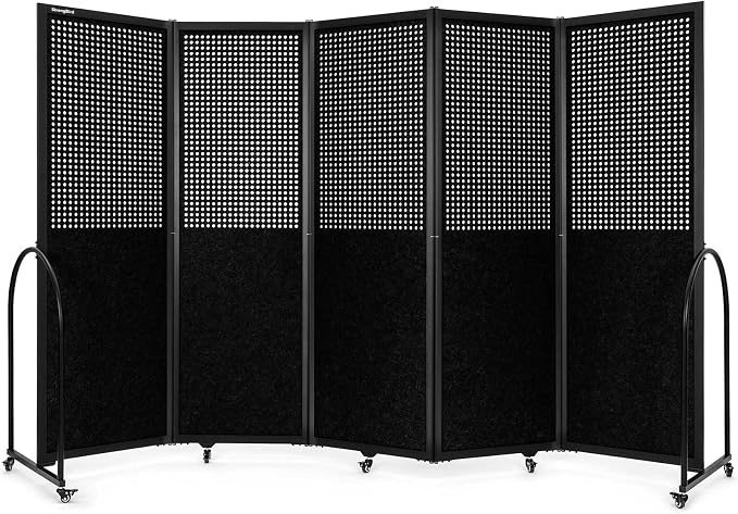 Folding Room Partition, Freestanding Privacy Divider, Portable Office Divider by StrongBird