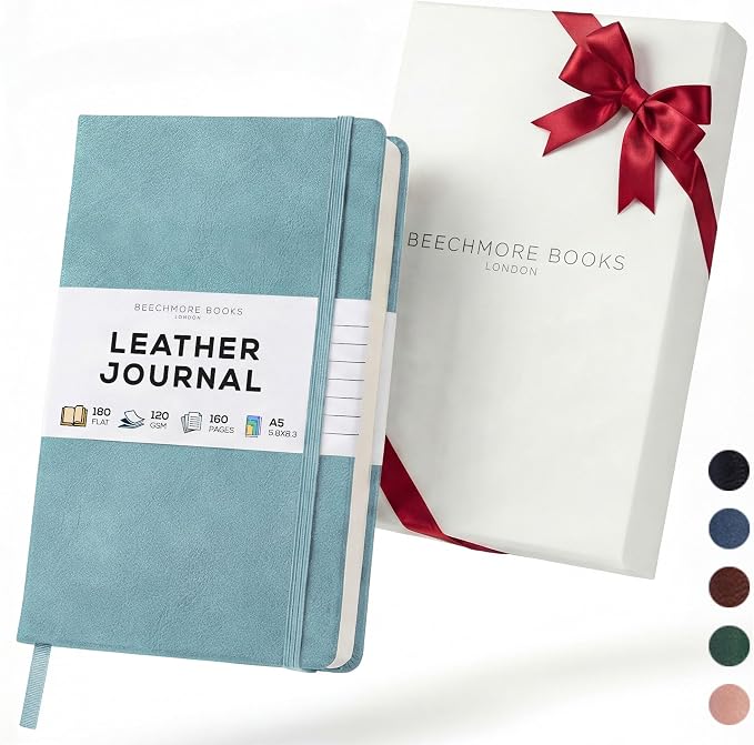 BEECHMORE BOOKS Premium Lined Leather Journal by BeechmoreBooks