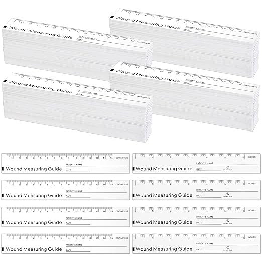 500 Pcs Wound Ruler 6 Inch Wound Measuring Tape Paper Guide Ruler Double Sided by Janlaugh