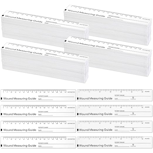 1000 Pcs Wound Ruler 6 Inch Wound Measuring Tape Paper Guide Ruler Double Sided by Janlaugh
