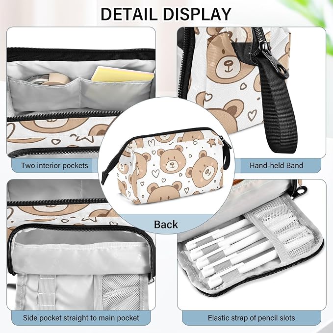 Bolaz Big Capacity Pencil Pen Case Pouch Bag School College Office Organizer - Image 4