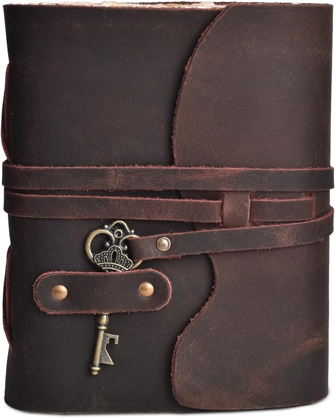 LEATHER VILLAGE Vintage Leather Journal – 200 Handmade Vintage Deckle Edge - Image 2