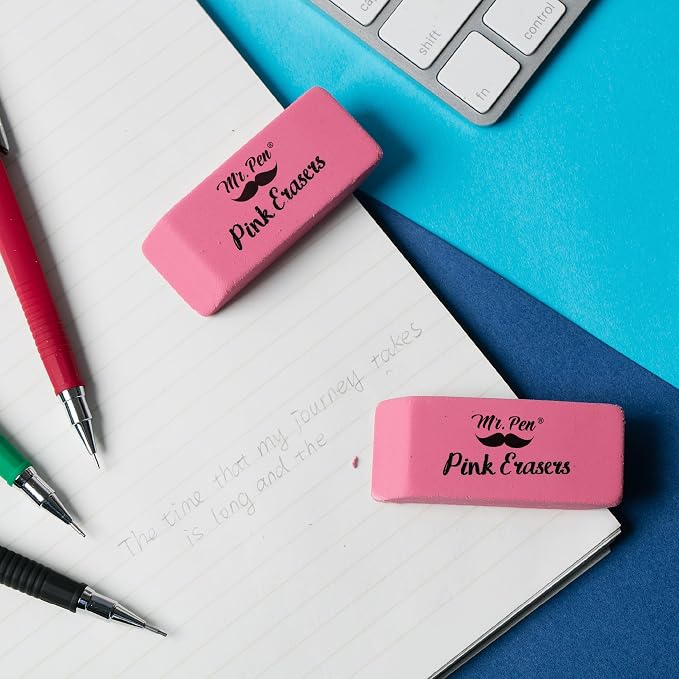 Mr. Pen- Pink Pencil Eraser Bulk, 48 Pack | Large Latex Free Block Erasers - Image 6
