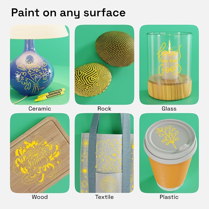ARTISTRO 2 Yellow Acrylic Paint Markers - Image 2