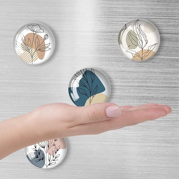 Art Line Flower Refrigerator Magnets 12Pcs Glass Strong Magnetic Refrigerator Magnet Fridge Sticker,Crystal Fridge Magnets Decoration for Crafts,Strong Fridge Magnets for Kitchen, School-DeskLoop Office