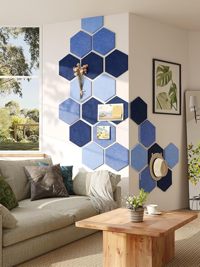 8 Pack Hexagon Felt Bulletin Board Tiles - Image 5