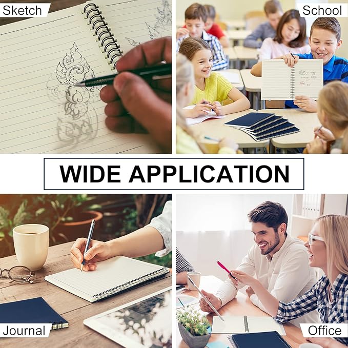 Yahenda 180 Pcs Spiral Notebook Bulk A5 Journal Lined 8.3'' x 5.5'' Writing Composition Paper Small Notepad Subject Notebook for Students Office Business Back to School Supplies (Deep Blue)-DeskLoop Office