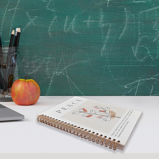 VNWEK Bible Christian Notebook Journal - Christian Notebook for Women, Christian Journals for Writing Women, Boho Notebook, Notebook Spiral Bound with, John 14 27 Writing Pads-DeskLoop Office