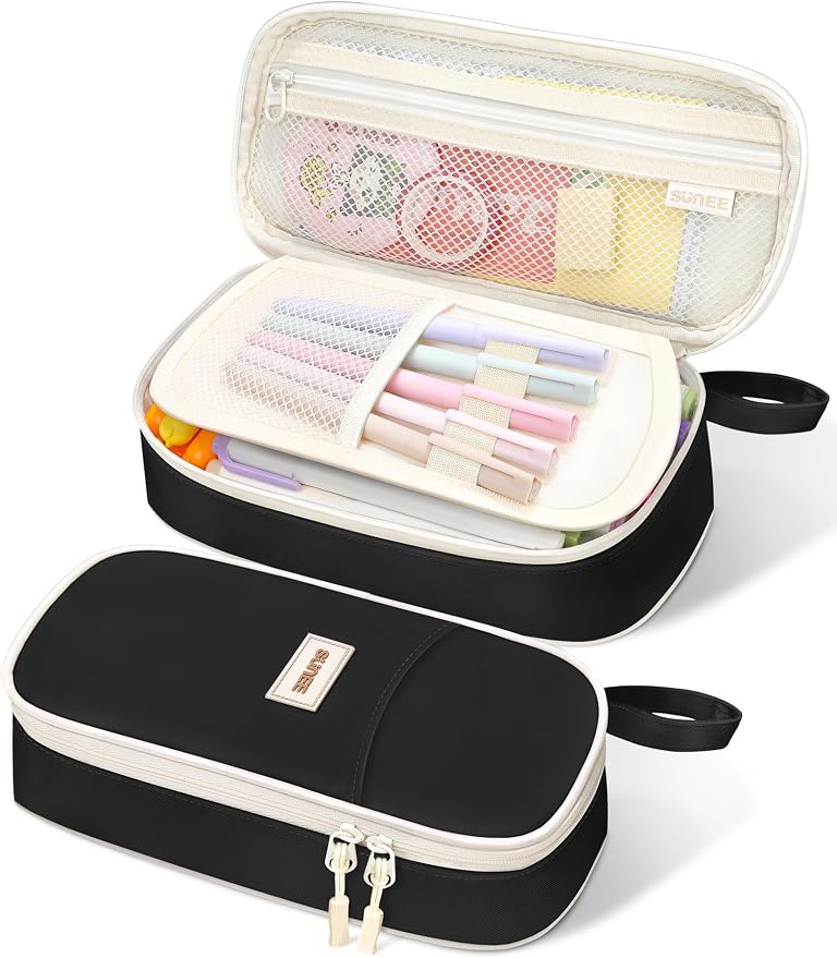 SUNEE Cute Pencil Case, Aesthetic Pen Pouch, Colored Large Pencil Bag by SUNEE
