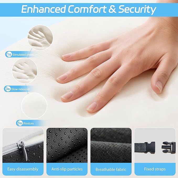 Truck Driver Seat Cushion, Memory Foam L-Shaped Ergonomic Cushion - Image 6