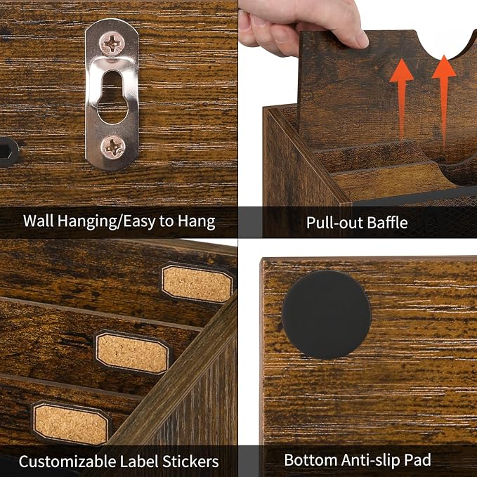 YINMIT Mail Organizer Countertop, Mail Holder, Mail Sorter - Image 6