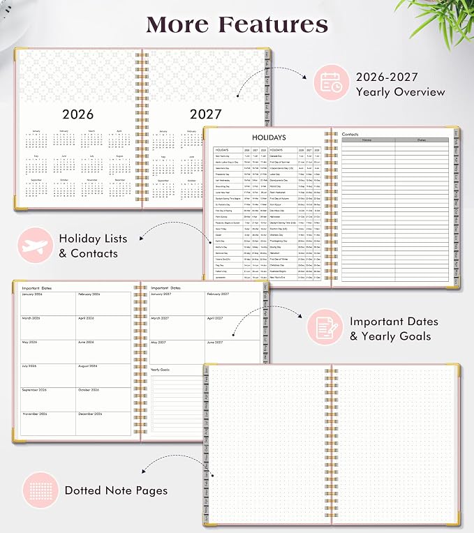Planner 2026-2027, 18 Months Weekly and Monthly Hardcover Planner, January 2026 - Image 6