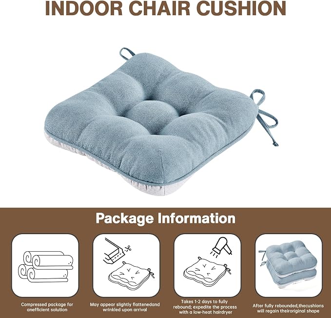 BETU Chair Cushions for Dining Chairs Set of 4, 3.5" Thick Kitchen Table Chair - Image 9