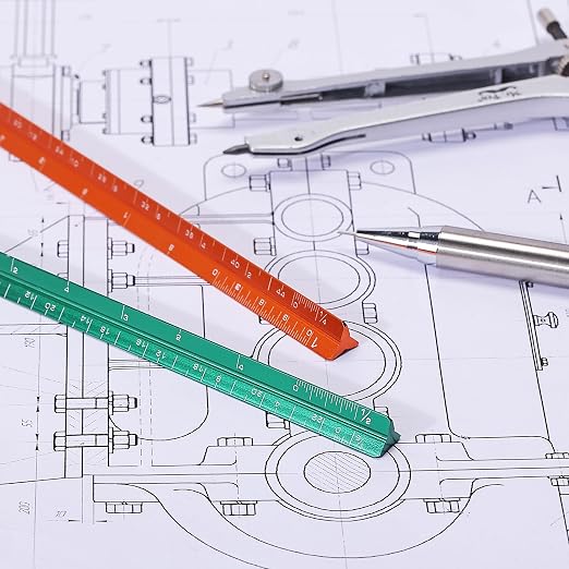 Mr. Pen- Small Architectural Scale Ruler, 6 Inch, 2 Pack | Green and Orange - Image 6
