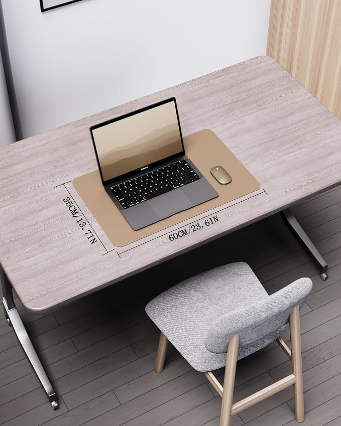 YSAGi Double-Sided Desk Pad, Leather Desk Mat, Eco Cork Desk Pad Protector - Image 2
