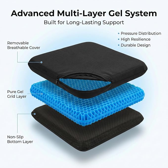 Extra Thick Large Pure Gel Seat Cushion - Image 3