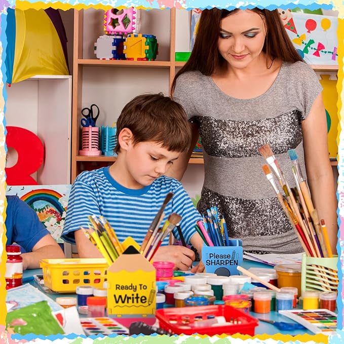 Sherr 2 Pcs Wood Pencil Holder Pencils and Sharpener Shaped Sharp and Dull Pen - Image 4