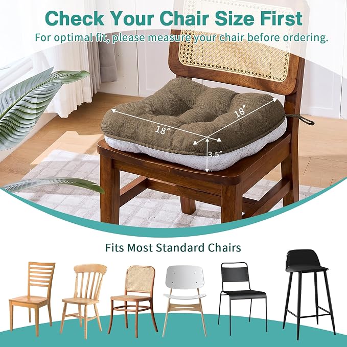 BETU Chair Cushions for Dining Chairs, 3.5" Thick Kitchen Table Chair Pads - Image 4