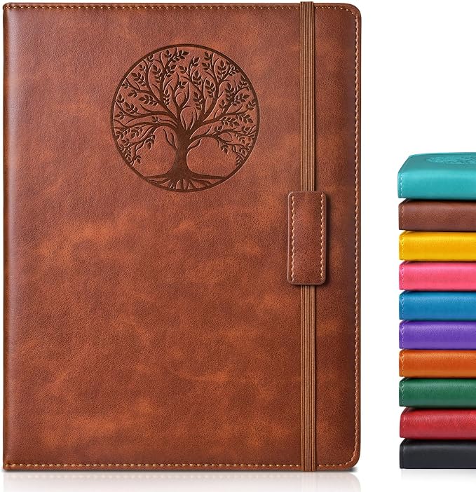 Lined Journal Notebook for Women Men,256 Pages B5 Large Hardcover Leather Journals for Writing,Travel,Business,Work,School,College Ruled Notebooks for Note Taking,Diary Notepad 7.8"×10.2"-DeskLoop Office