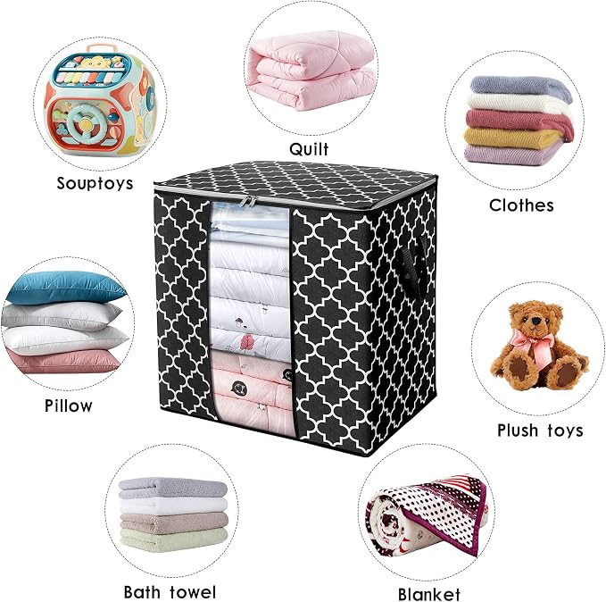 WISELIFE Storage Bags 8 Pack/100L Large Blanket Clothes Organization and - Image 4