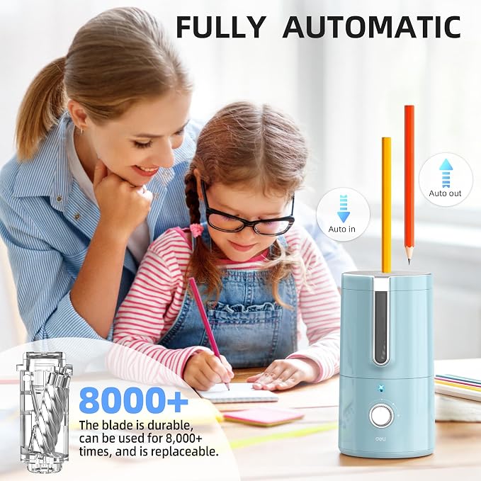deli Electric Pencil Sharpener, Fully Automatic Pencil Sharpener - Image 2