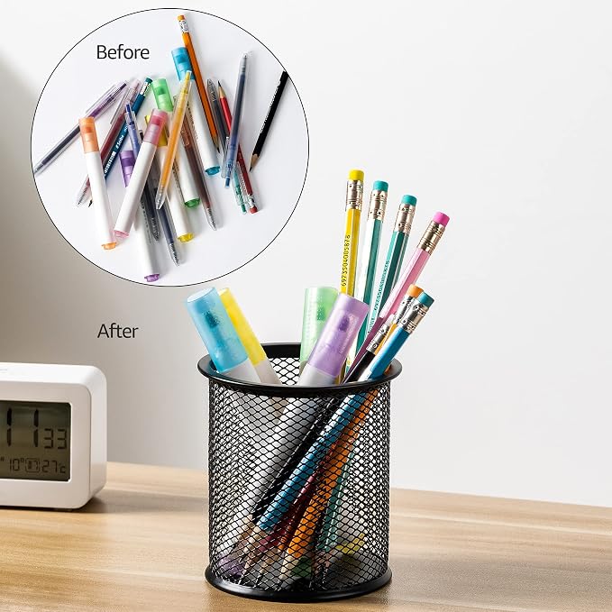 Amazon Basics Wire Mesh Pen Holder, Pencil Cup Desk Organizer - Image 7