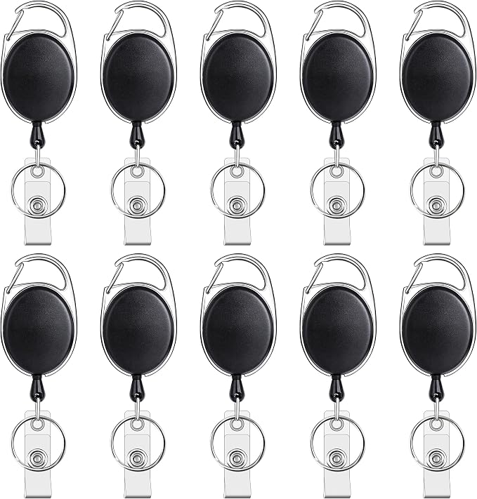Teskyer Badge Reel, 10 Pack Retractable Badge Holders by TESKYER