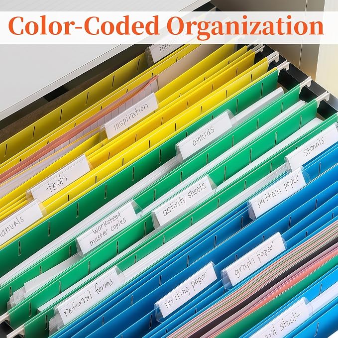 File Folder Tabs, VYNFLICK 80 Sets Multicolor Hanging File Folder Labels Tabs - Image 6