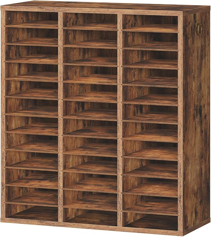 HOOBRO Literature Organizer, 36Compartments Wooden Mail Organizer, Countertop by HOOBRO
