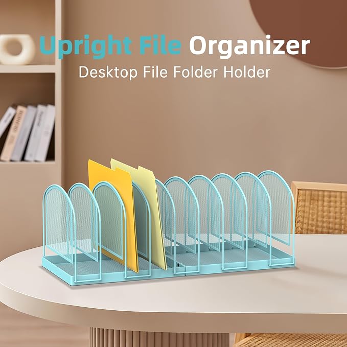 SUPEASY File Organizer 9-Section Mesh Desk Organizer, Upright File Organizer - Image 5