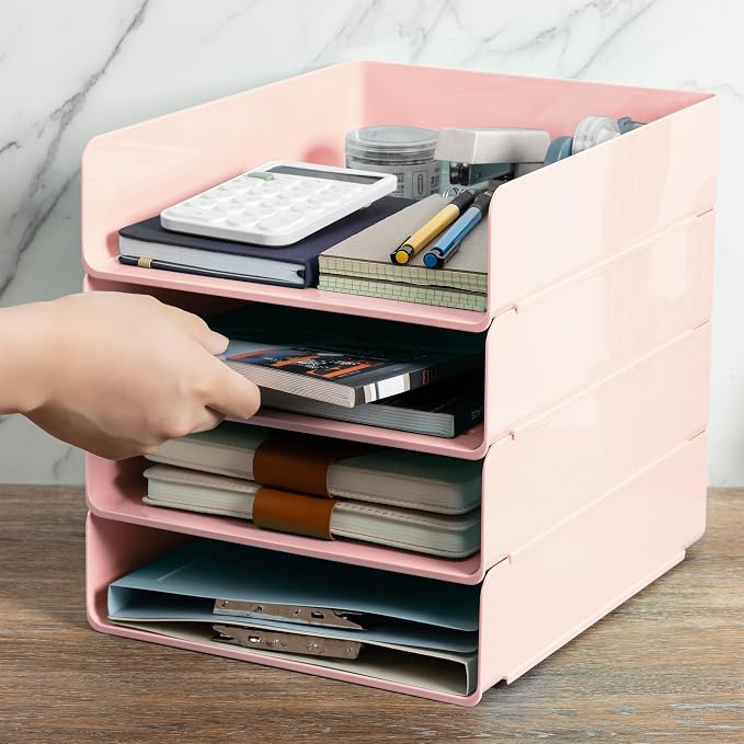 Tiawudi Desk Organizer, Office Organization and Storage, Plastic Letter Tray - Image 7