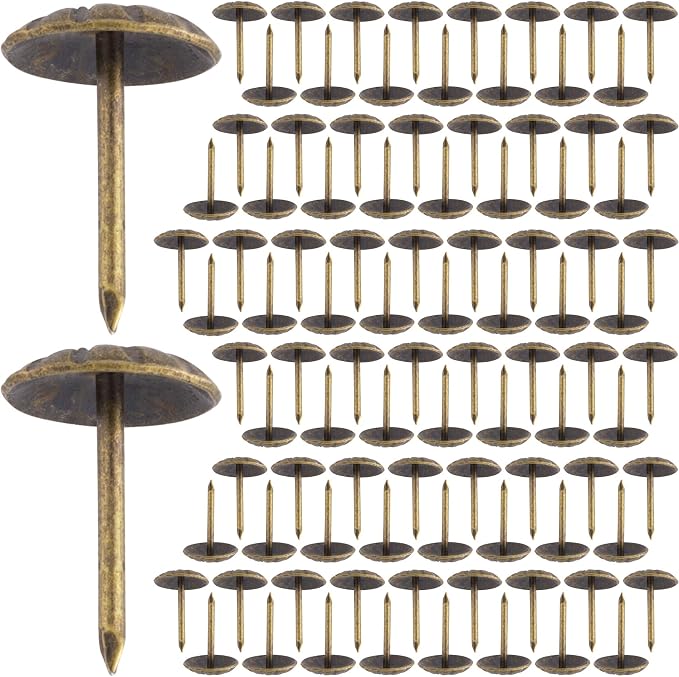 100pcs Metal Thumb Tacks for Wall, Bronze Push Pins, 0.4" x 0.6" | Heavy Duty by Unknown