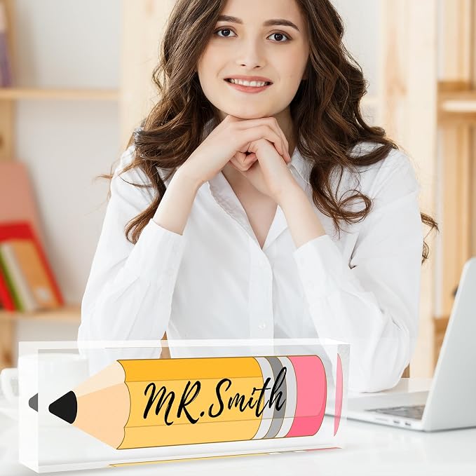 Custom Desk Name Plate Personalized, Acrylic Name Plates - Image 3