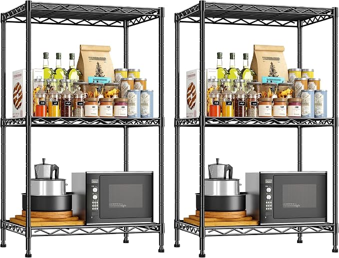 DurayLoly 3 Tier Metal Wire Storage Shelves, Adjustable Small Wire Shelving Unit by Durayloly