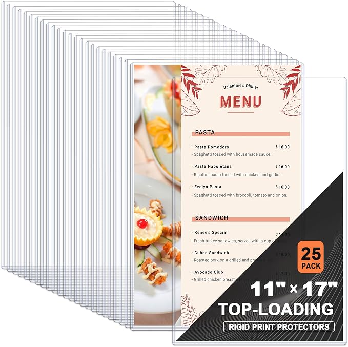 Ndsox 25 Pack 11" x 17" Rigid Print Protectors by NDSOX