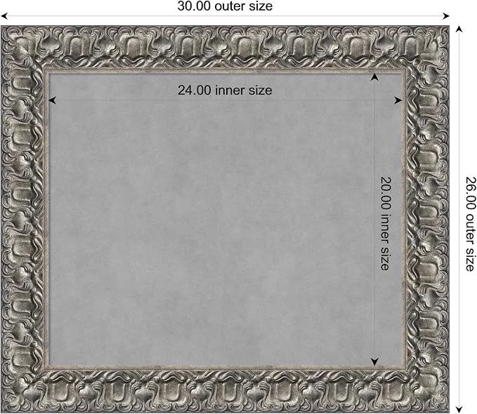 Amanti Art Silver Framed Magnetic Board 26x30 Medium Vision Board - Image 3