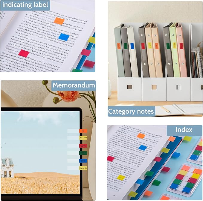 Golcellia 300 Pcs Sticky Tabs Bible Tabs, Writable Repositionable Book Tabs - Image 8