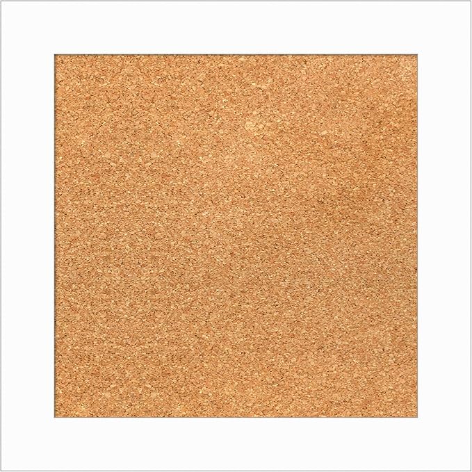 Amanti Art Natural Cork Board for Wall, 17x17 Vision Board with White Frame, Small Corkboard Office Decor for Home Organization, Casual Corkboard Pinboard to Display Items for Home Organization in-DeskLoop Office