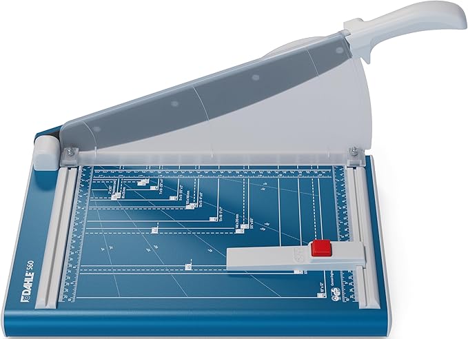 Dahle 560 Professional Guillotine Trimmer, 13" Cut Length, 25 Sheet Capacity, Self-Sharpening, Safety Shield, German Engineered Paper Cutter-DeskLoop Office