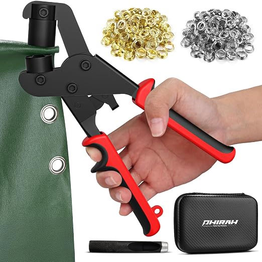 Grommet Tool Kit, 3/8 Inch Grommet Kit Handheld Eyelet Pliers Set by PHIRAH