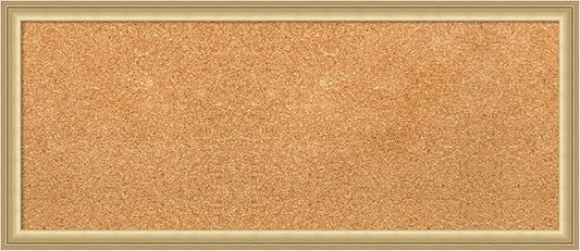 Amanti Art Natural Cork Board for Wall, 14x32 Vision Board with Gold Frame, Medium Corkboard Office Decor for Home Organization, Casual Corkboard Pinboard to display items for home organization-DeskLoop Office